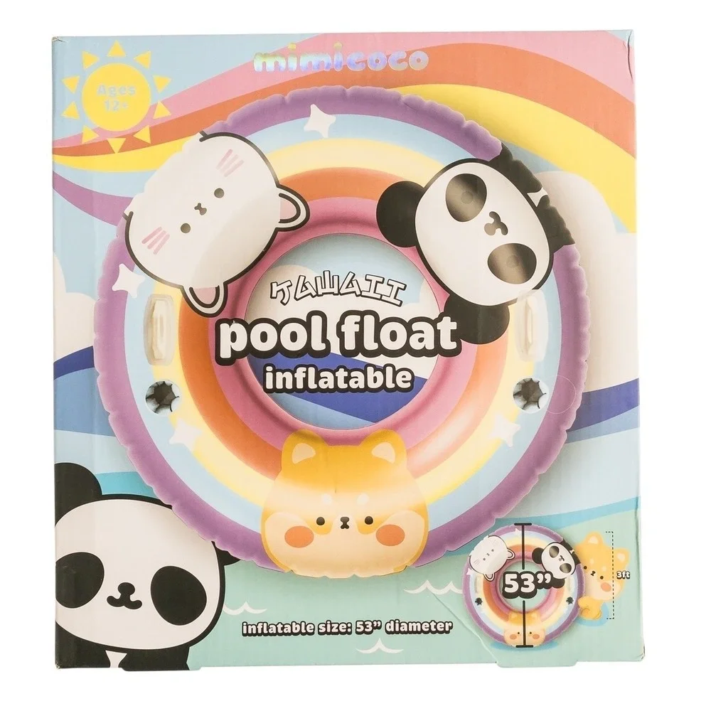 mimicoco Kawaii Pool Float Inflatable Unisex 53in Multicolor Rainbow